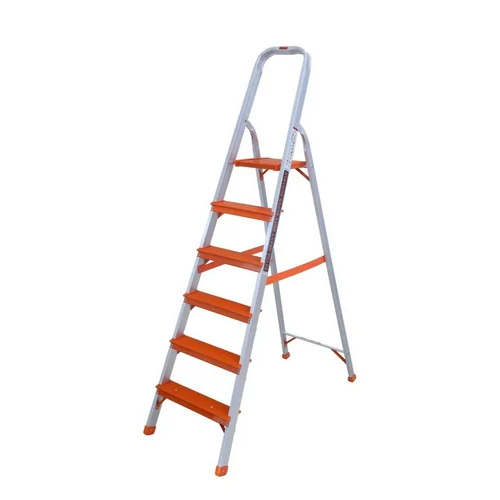 6 Step Platinum Aluminum Folding Ladder