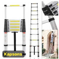 Aluminium Telescopic Ladder - 12 Feet, 150 Kg Load Capacity | Strong And Durable Single Straight Industrial Ladder