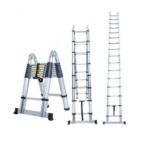 18 Step Aluminium Double Self Support Telescopic Ladder