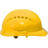 Air Ventilated Helmet - Hdpe Material, Universal Fit (53 Cm - 60 Cm) , Vibrant Yellow Color, Open Face Style For Industrial Use
