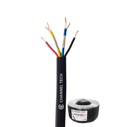 Flat CCTV Cable 2+2 For AHD Camera Channel Tech