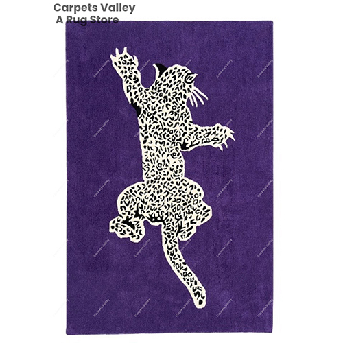 Purple Climbing Leopard Floor Rug
