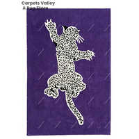 Multicolor Purple Climbing Leopard Floor Rug