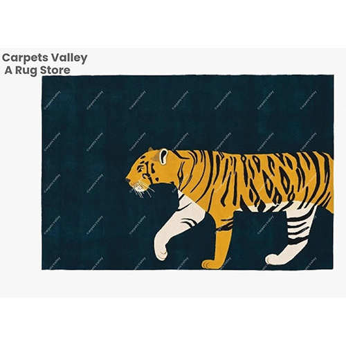 Blue Exclusive Tiger Print Rug