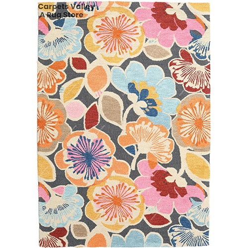 Flowers Multicolor Loop Pile Rug
