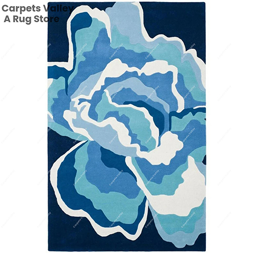 Blue Rose Floor Rug
