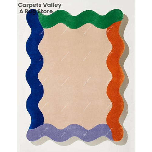 Multicolour Wavy Shape Floor Rug