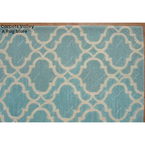 Multicolor Aqua Blue Ryana Scroll Tile Floor Rug