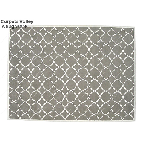 Modern Grey Lattice Trellis Rug