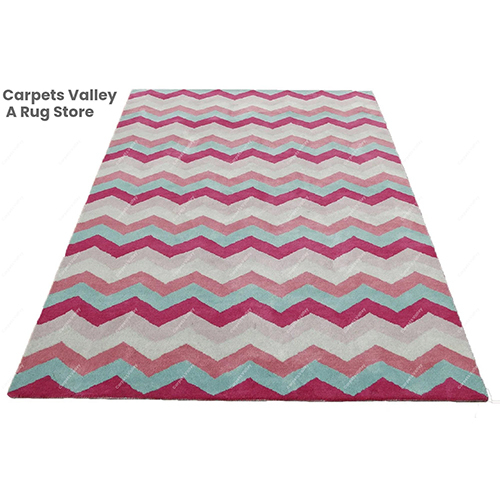 Kids Multi Pink Zig-Zag Chevron Rug