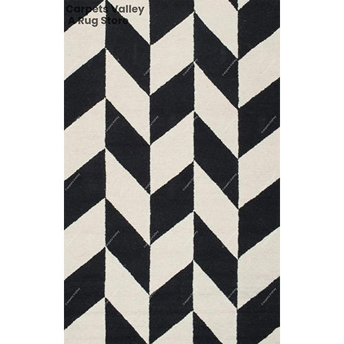 Anit Slip Black And White Retro Checker Tiles Rug