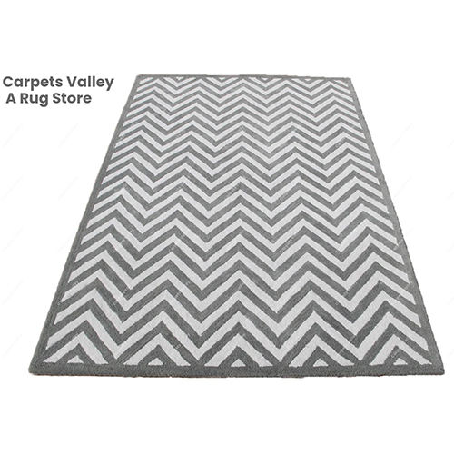 Black Grey And White New Chevron Rug