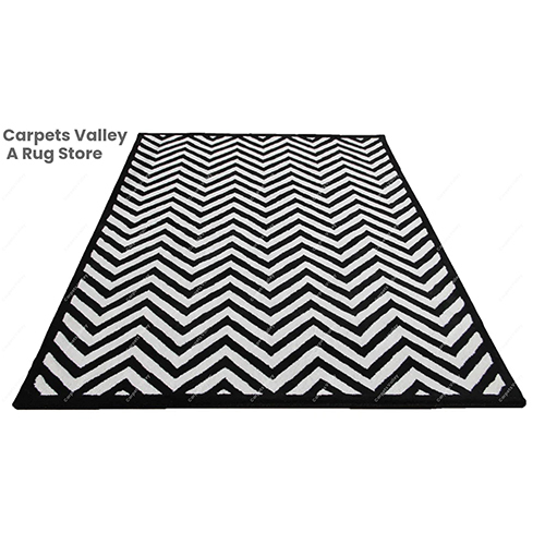 Black And White New Chevron Rug