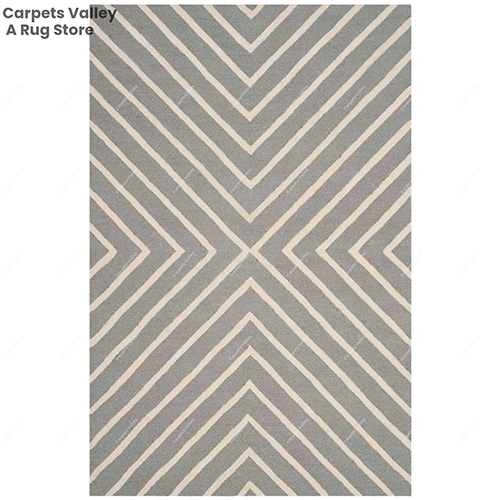 Claro Chevron Grey Loop And Cut Pile Rug
