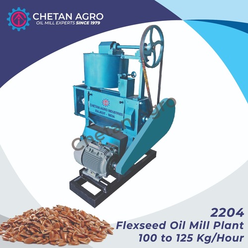 Flexseed Oil Mill Plant Chetan Agro Oil  Expeller Capacity 100-125 kg/hour