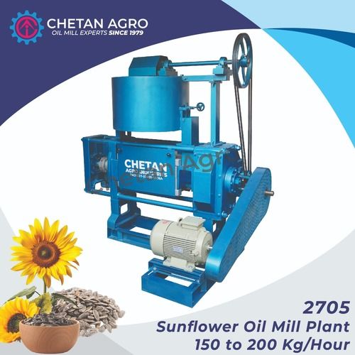 Sunflower Oil Mill Plant Chetan Agro Oil  Expeller Capacity 150-200 kg/hour