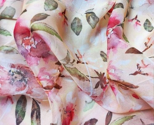 Floral Digital Viscose organza Printed fabric