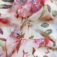 Floral Digital Viscose organza Printed fabric