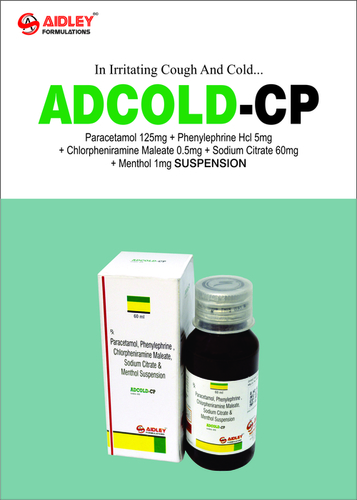 Liquid Paracetamol 125mg + Phenylepherine HCI 5mg +CPM0.5mg +  Sodium Citrate 60mg /5ml