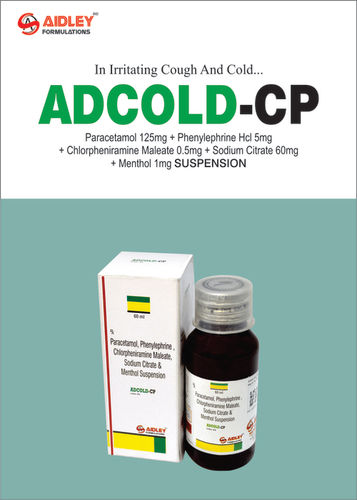 Liquid Paracetamol 125mg + Phenylepherine HCI 5mg +CPM0.5mg +  Sodium Citrate 60mg /5ml