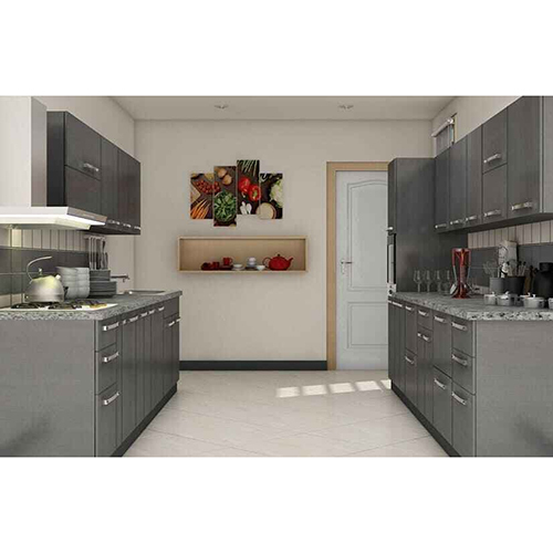 Residential Parallel Shaped Modular Kitchen - Feature: Easy To Clean