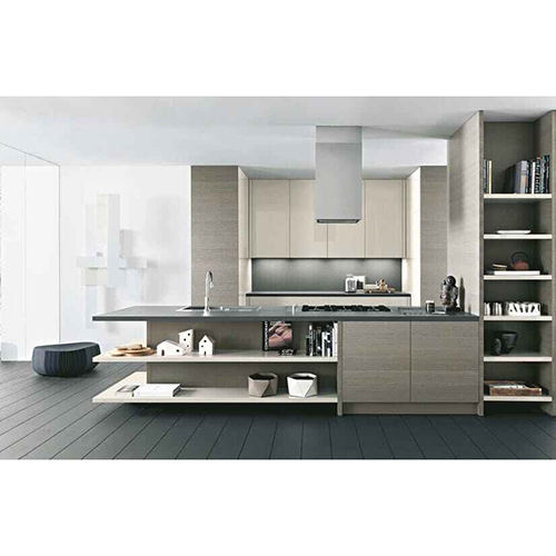 Easy To Clean Modern Italian Shaped Modular Kitchen