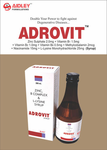 Liquid Each 5 ml contains: Pyridoxine Hydrochloride I.P 0.75mg  Nicotinamide I.P 15mg Cyanocobalamin I.P 2mcg Lysine  Hydrochloride U.S.P 37.5mg Sorbitol solution(70%) I.P