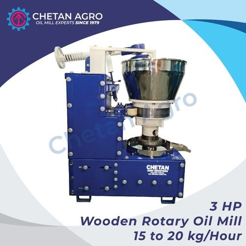 Multiseed Wooden Type Rotary oil mill Chetan Agro Rotary oil mill capacity 15-20 Kg/Hour
