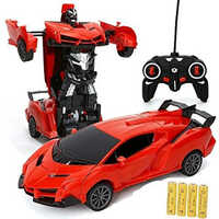 Battery Charging Remote Robot Convertible Car - Multicolor Plastic | Age 5-7 Years, Interactive Play, Transforming Design, Remote Control Fun