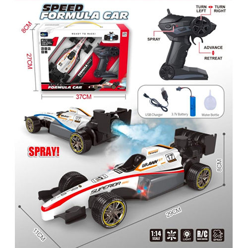 Multicolor Remote Control Speed Formula Car With Spray