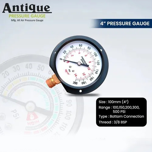 4 Inch Antique Pressure Gauge