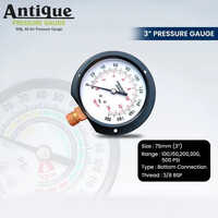 Antique Air Pressure Gauge - Polished Stainless Steel, Glass Dial, Plastic Pointer | Industrial Use, Vintage Charm, Stunning Design