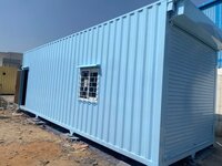 Portable Storage Container - Steel Material,  High Wind Resistance | Grilled Alloy Aluminum & Steel Windows, Blue Color, Versatile For Guard House, Office, Shop, Warehouse