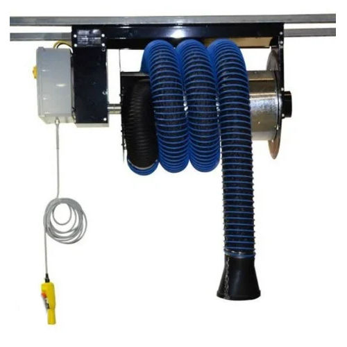 Blue Automatic Exhaust Gas Hose Reel