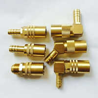 Hydraulic Quick Release Coupler - High-quality Steel, Various Sizes, Golden Color, Round Head Code | Durable And Efficient For Industrial Hydraulic Pipe Applications