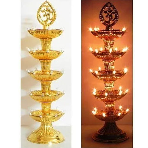 5 Layer Electric Gold Led Bulb Diya Lights Application: Decoration