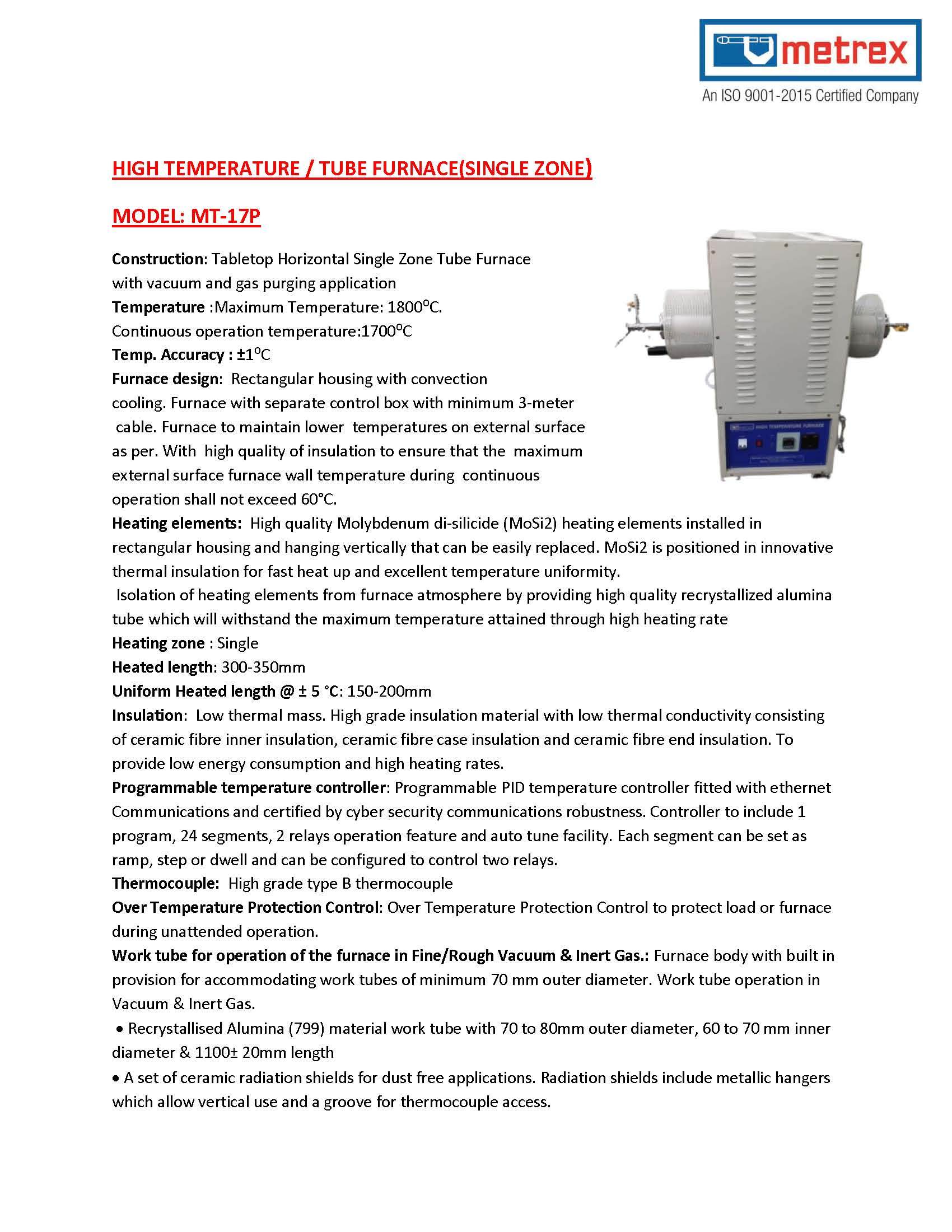 High Temperature / Tube Furnace(Single Zone)