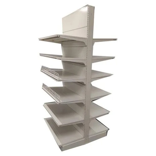 Supermarket Double Sided Display Racks - Color: Grey