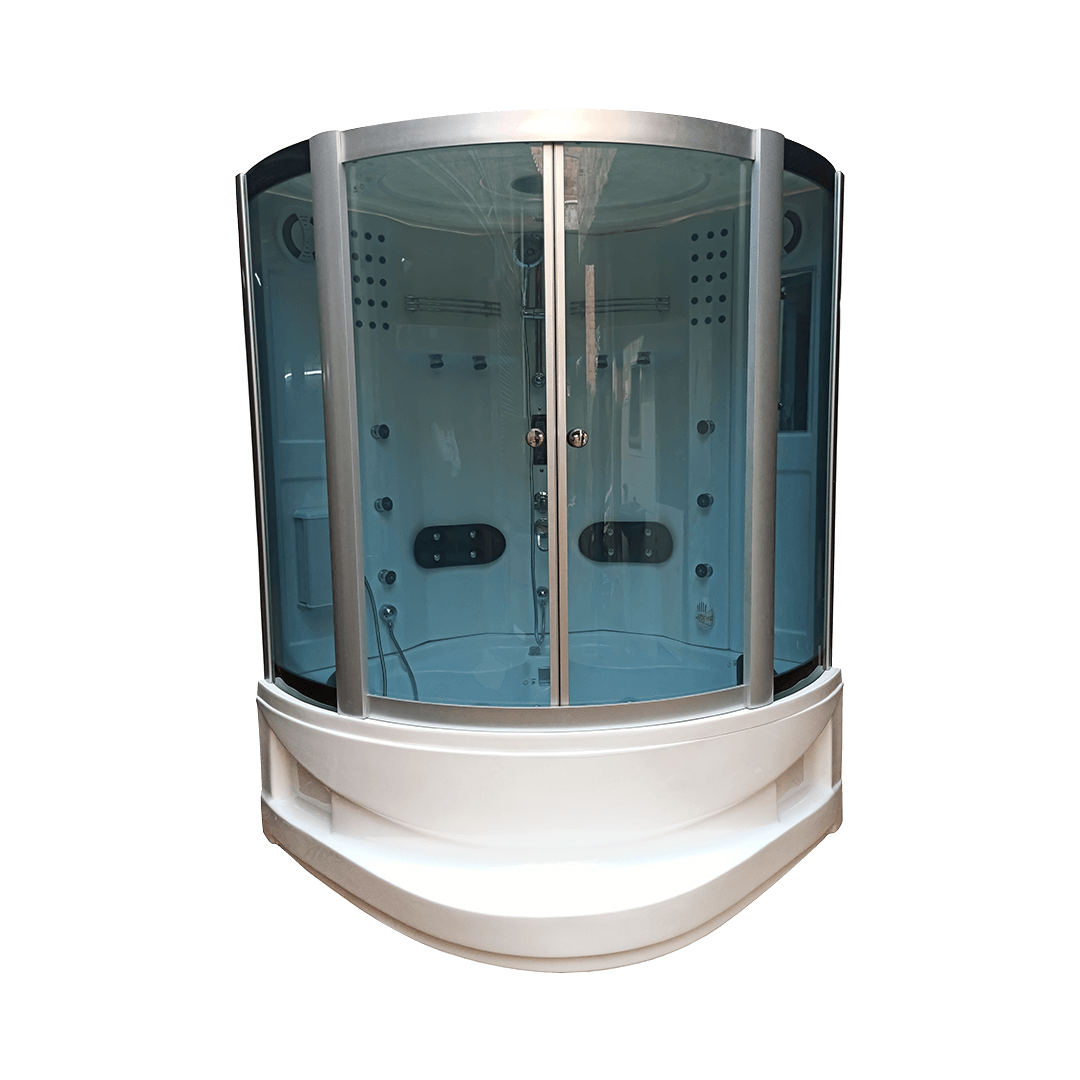 Vanity 4.5 ft Corner Steam Shower Cabin with Bathtub