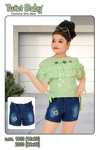 Girls Kids Denim Hot Pant