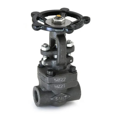 Forged Steel Gate Valves - Various Sizes Available | Matte Black Finish, Suitable for Industrial Applications