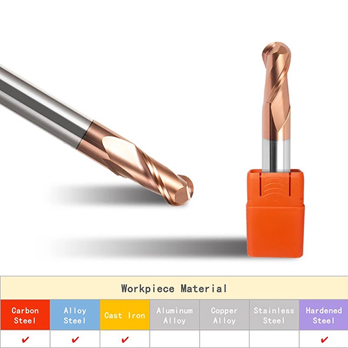 0.850 4FLUTE BALLNOSE COPPER 55HRC TiCN COATED