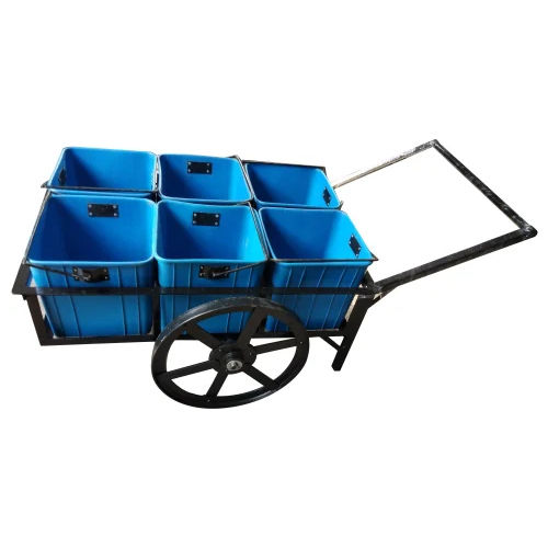 SS Garbage Plastic Drum Trolley