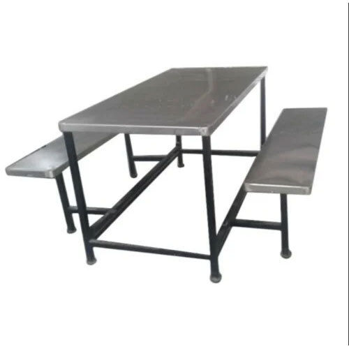 8 Seater SS Dining Table With Stools For Hostels,Canteens