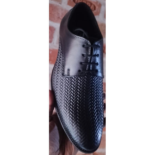 Black Texture Leather Shoes