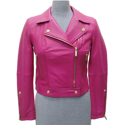 Woolen Jiw -102 Roes Pink Leather Jacket