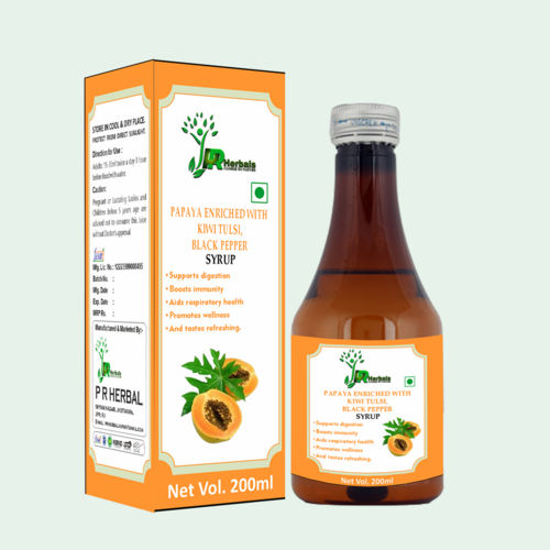 Papaya Enriched  with Kiwi Tulsi Black Pepper Syrup