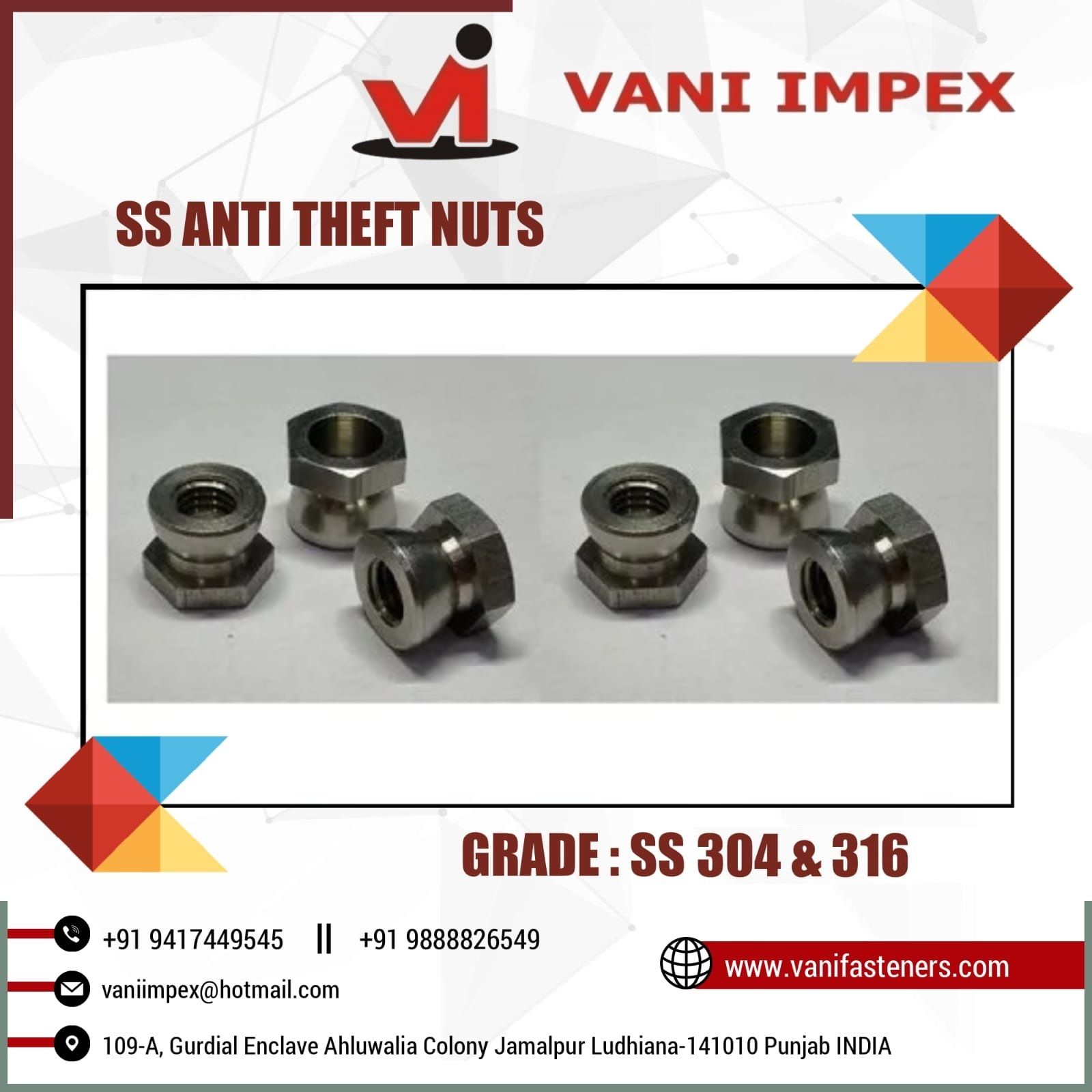 SS 304 Anti-Theft Nuts/Shear Nut