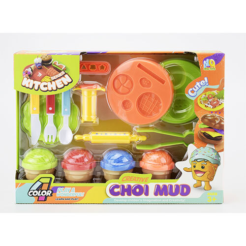 play dough hamburger toys set