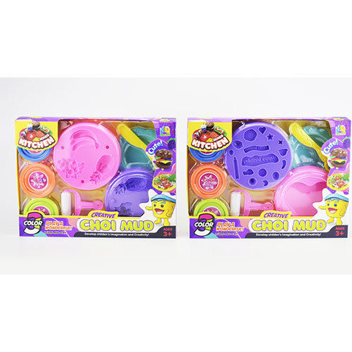 Multicolor Play Dough Fruits And Birthday Cake Toys Set